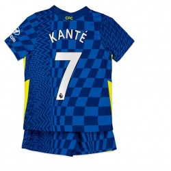 Camisola Chelsea Kante 7 Criança Equipamento Primeiro 2021-2022 Manga Curta